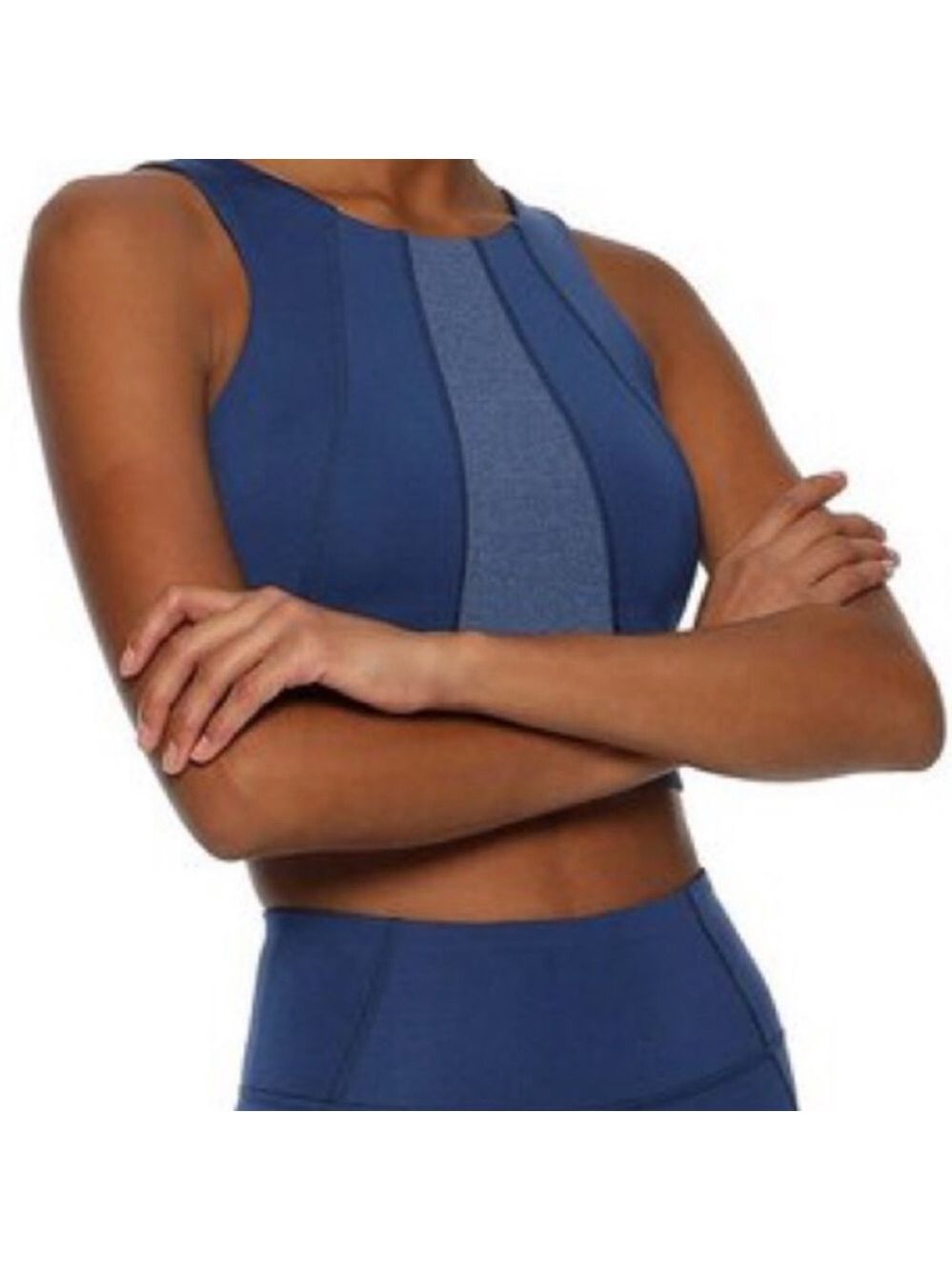 Iris & Ink Sports Bra Navy Heather and Patriot Blue